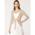 thumbnail image 2 of Cardigan Dobladillo Rizado Allegra K Camello S, 2 of 6