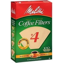 Melittta Super Premium #4 Cone Paper Coffee Filters Natural Brown, 100 Count, 2 Pack