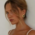 thumbnail image 4 of Soleilie Big Chunky Gold Earrings for Women Vintage Black Oval Earring Onyx Statement Earrings Trendy Jewelry, 4 of 6