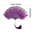 thumbnail image 3 of Ohmyroo Vintage Feather Folding Fan Artisanal Performance Prop For Wedding Garden Gatherings Multicolor 16x9 Inch, 3 of 6