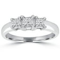 thumbnail image 1 of 1ct Three Stone Princess Cut Diamond Engagement Ring 14K White Gold, 1 of 2