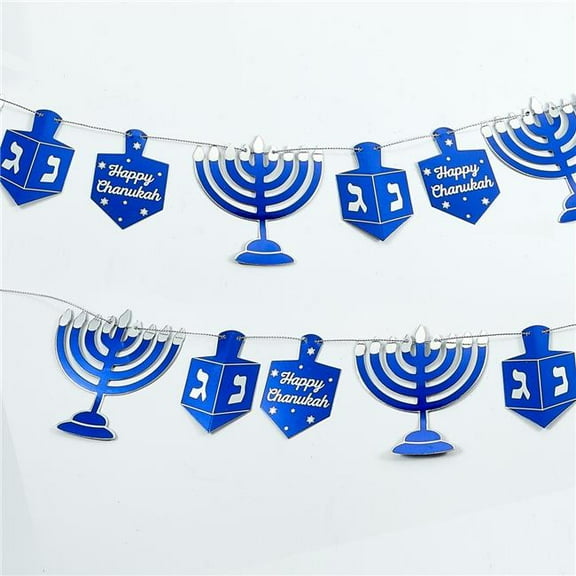 Rite Lite 9 ft. Blue & Silver Foil Chanukah Decor Garland, Pack of 6