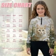 thumbnail image 7 of Xoenoiee Cat Butterfly Daisy Flower Print Girls Half Zip Hoodie Sweatshirt Zip Up Pullover Long Sleeve Top with Pocket for Fall Winter, Size 13-14 Years, 7 of 7