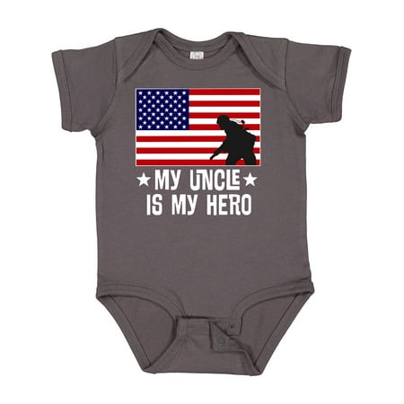 

Inktastic Military Uncle is My Hero US Flag Gift Baby Boy or Baby Girl Bodysuit