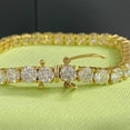 thumbnail image 2 of TAAPSEE JEWELS 10Ct Round Cubic Zirconia 4MM Tennis 7" Bracelet 14K Yellow Gold Finish, 2 of 4