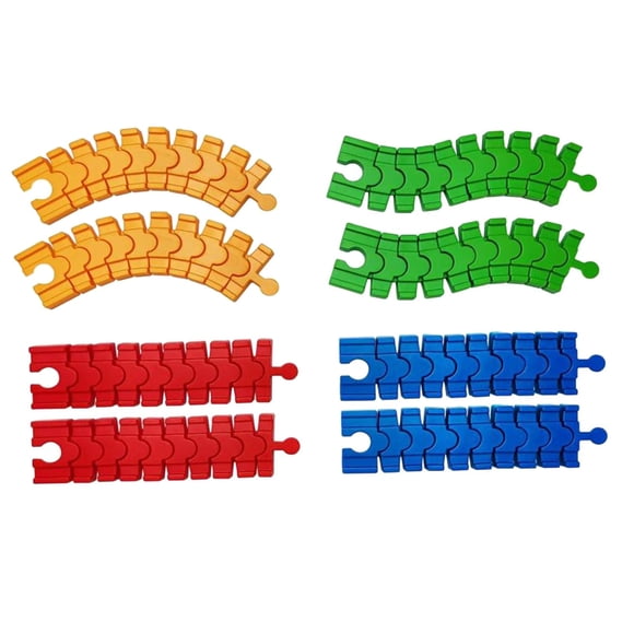 Accesorio de vía de tren, expansión de vías, juguete educativo de aprendizaje, flexible, bricolaje, ciudad 8 piezas de vías de tren