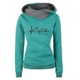 thumbnail image 1 of Gibobby Sudadera Mujer Moda Mujeres bordadas Casual de manga larga Lady Suatshirt encapuchado Pullover Tops Blose （Verde， L), 1 of 3