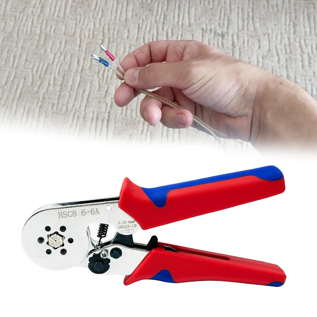 Precise Ratchet Crimping Tool For VE Tubular Connectors High Carbon Steel Networking Wire Pliers Long Use