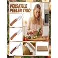 thumbnail image 3 of Assorted 3-Piece Multifunctional Vegetable Peeler Set, 1.8mm & 1.0mm Thick Premium Peelers with Wooden Handles and Storage Box, Kitchen Tool for Fruit Apple Potato Pumpkin Papaya with Bottle Opener, 3 of 7