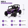 thumbnail image 7 of 24V Kids Powered Ride On UTV, Electric Ride On Car for Kids Ages 3-5 with Remote, Bluetooth, LED Lights, 4-Wheel Suspension, Purple, 7 of 7