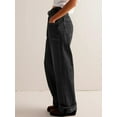 thumbnail image 5 of Womens Mid Rise Wide Leg Jeans Boyfriend Casual Denim Pants with Pockets, 5 of 7