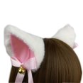 thumbnail image 1 of Pinzas para el pelo con orejas de gato, horquillas, accesorios para el pelo de Anime, Lolita, cosplay, tocado de orejas de gato Neko, accesorios para el pelo de Halloween, blanco, rosa, talla única, 1 of 1