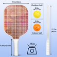 thumbnail image 3 of Pickleball Paddles Set Of 1, Fiberglass Surface, Denim Jean Print, 1 Paddle, 2 Balls & Bag, 3 of 5