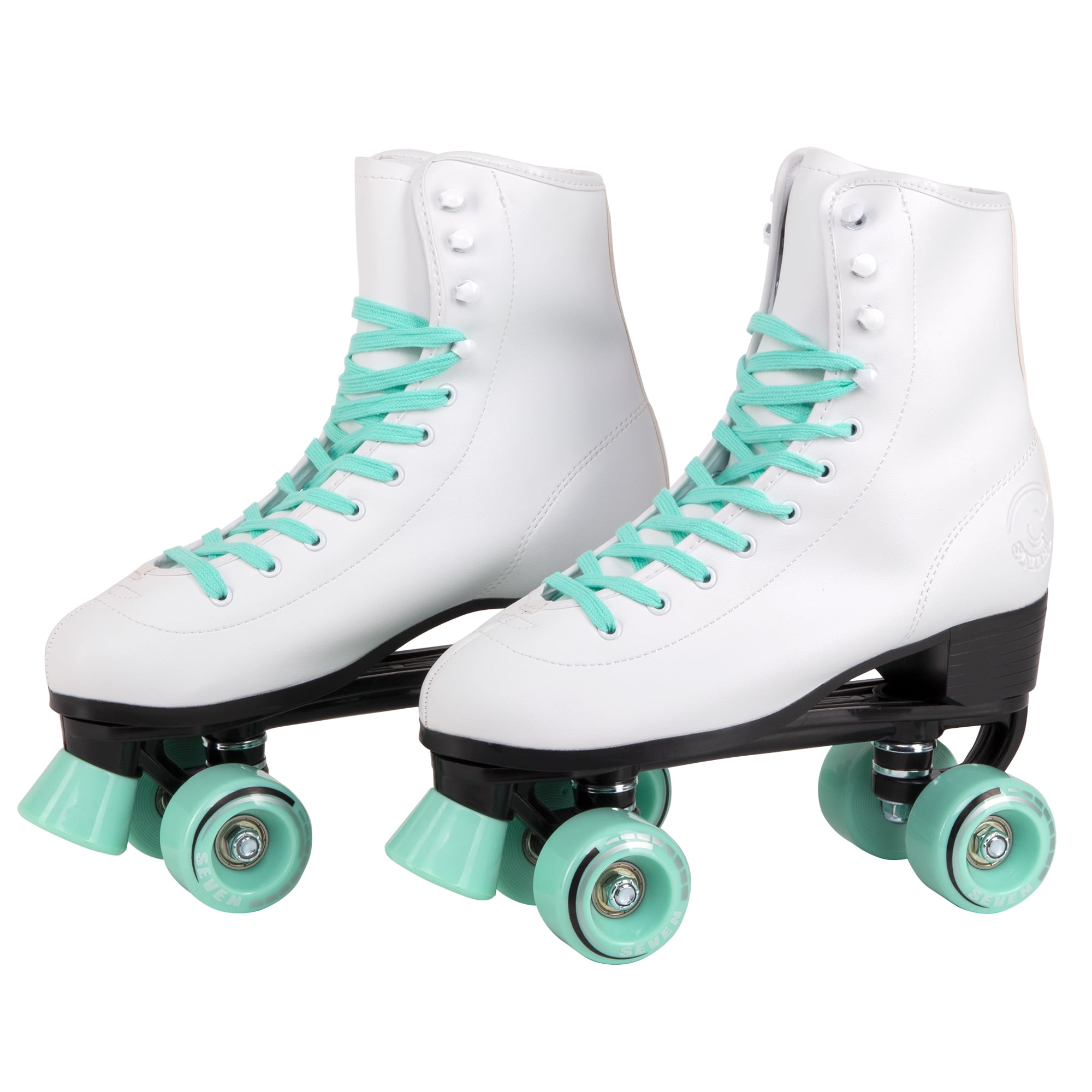 Womens Roller Skates,Faux Leather Roller Skates High-top Roller Skates Four-Wheel Roller Skates Shiny Roller Skates for Kids and Adults 