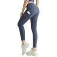 thumbnail image 1 of UUE 25"Inseam Blue Soft leggings with Pockets for women and girls, High waist soft leggings for Yoga and Running,Hiking,Cycling, 1 of 6