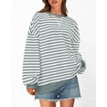 thumbnail image 6 of BTFBM Oversized Sweatshirt For Women Fall Striped Long Sleeve Shirt, Crewneck Sweatshirts, Casual Loose Pullover, Workout Tops, Y2K Clothes, Sport, Vacation Outfits, 6 of 9