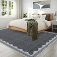 thumbnail image 3 of FairOnly 5'x7'Modern Solid Color Machine Washable Area Rug for Bedroom Non Slip Soft Stain Resistant Low Pile Rugs for Living Room Kitchen,Dark Grey, 3 of 6