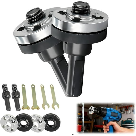 Electric Drill Angle Grinder Connecting Rod Set, 10mm Adjustable Rotary Driver Adapter Kit with Spanner for Cutting Disc and Polish Disc