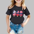 thumbnail image 2 of MKHSQHDG Girls T Shirts Size 8-10 Preppy Girl's 4th of July Patriotic Short Sleeve T Shirt Cute Independence Day Flag Print Tee Comfortable Casual Summer Top for Toddler Kids 12-18 Months, 2 of 4