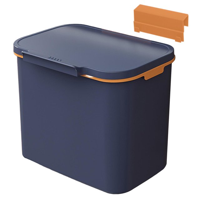 Wall Hanging Trash Can Slide Open Kitchen Cabinet Door under Sink Compost Container Odourless for Kitchen Laundry Cupboard Living Room Home 7L Blue