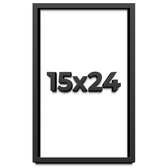 15x24 Shadow Box Frame Black | 1 inches Deep Real Wood Contemporary Shadowbox Display Frame | UV