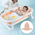thumbnail image 3 of ANJORALA Foldable Baby Bath Tub with Toys, Portable Newborn Infant Bathtub, Pink+Net, 3 of 11