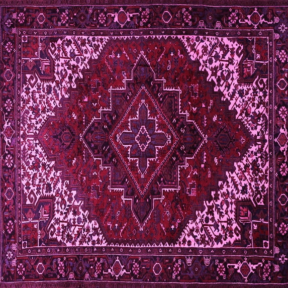 Ahgly Company Indoor Square Persian Pink Traditional Area Rugs, 8' Square