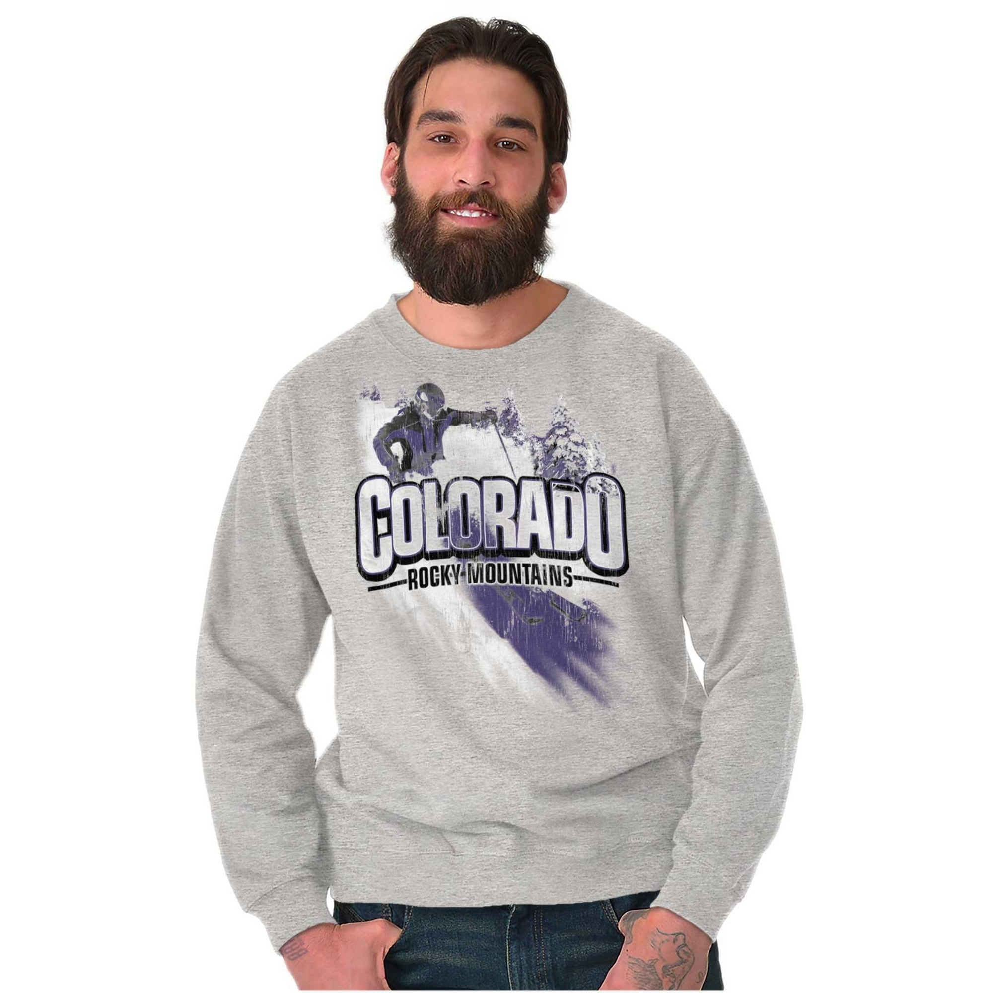 Colorado Rocky Mountains Aspen Skier Sweatshirt for Men or Women Brisco Brands S