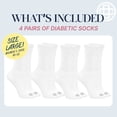 thumbnail image 5 of Doctor's Choice Diabetic Full Cushion Crew Women's Socks, Large, Women's Shoe Size 10-13, 4 Pack, 5 of 10