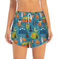thumbnail image 2 of Pofeuu Animals In Camping Print Women's Athletic Shorts Running Workout Shorts Tummy Control Quick Dry Gym Shorts with Pockets Double layer sports shorts-Small, 2 of 7