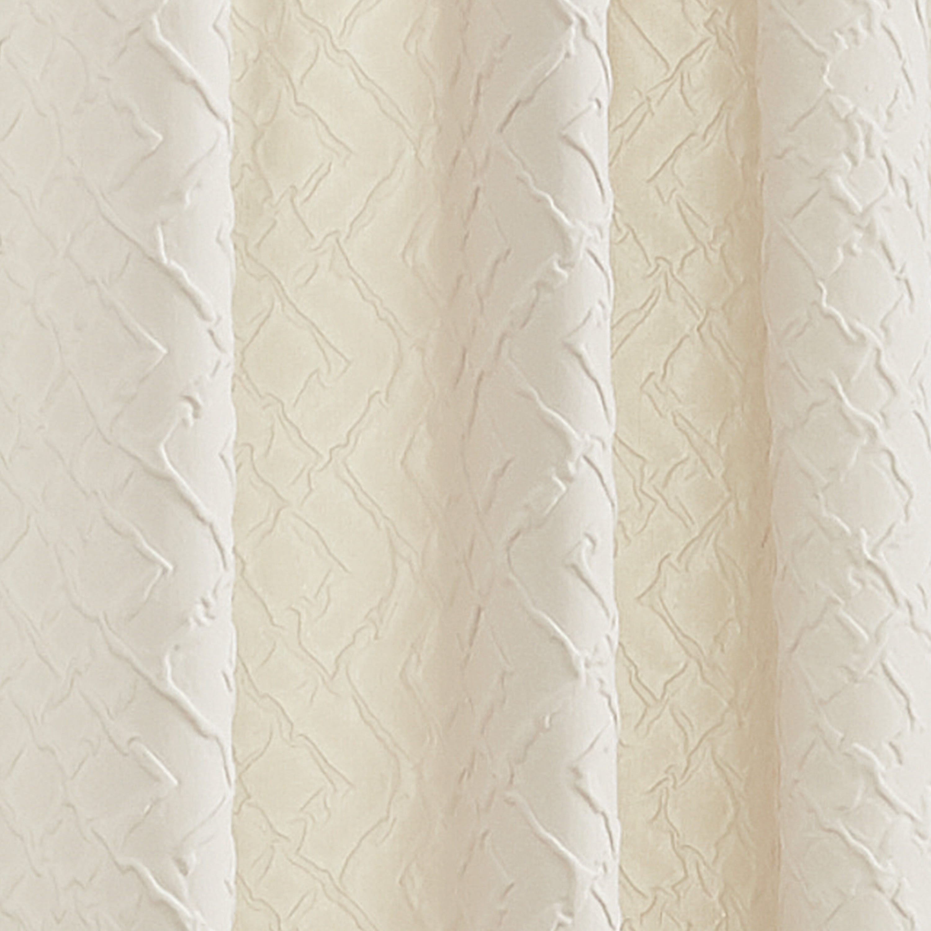 Mainstays Microsculpt Geo Zig Zag Rod Pocket Curtain Pair, Set of 2, Beige, 37" W x 63"L