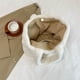 thumbnail image 2 of Bolso Hombro Felpa para Mujer Mano Informal Con Lazo Peludo Compras Suave (Beige), 2 of 8