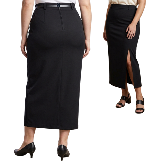 Womens Plus Size Dressy Office Work Maxi Skirt High Waisted Long Stretch 14 to 24
