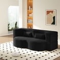 thumbnail image 4 of 78” Corduroy Floor Sleeper Sofa Bed, Modern 2 in 1 Full Size Foldable Mattress with 2 Pillows, Convertible Boneless Couch with Deep Seat for Living Room, No Assembly Required, 4 of 17