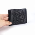 thumbnail image 3 of TAZAG Sculpture Rose Skull Leather Wallet Horizontal and Vertical Business Wallet Men's Short Wallet, 3 of 4