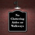 thumbnail image 2 of No Cluttering Aisles or Walkways BLACK Aluminum Composite Sign 15''x18'', 2 of 9