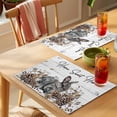 thumbnail image 4 of Gray Rabbits Placemats Set of 6, Cotton Pine Fruit Home Sweet White Wood Grain Non-Slip Place Mats Washable Table Mats for Kitchen Dining Table Decorations Indoor/Outdoor, 4 of 9