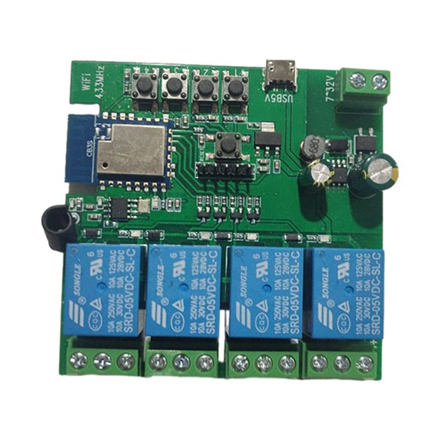 maskred Module de Commutation Intelligente 4CH Wifi Tuya Smart Life APP Contrôle Sans Fil f Commutateur + Contrôle à Distance