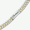 Personalized 2-Tone Stainless Steel Engraved ID Bracelet, 9"
