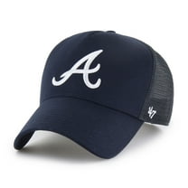 Men's '47 Navy Atlanta Braves Ballpark Offside Adjustable Trucker Hat