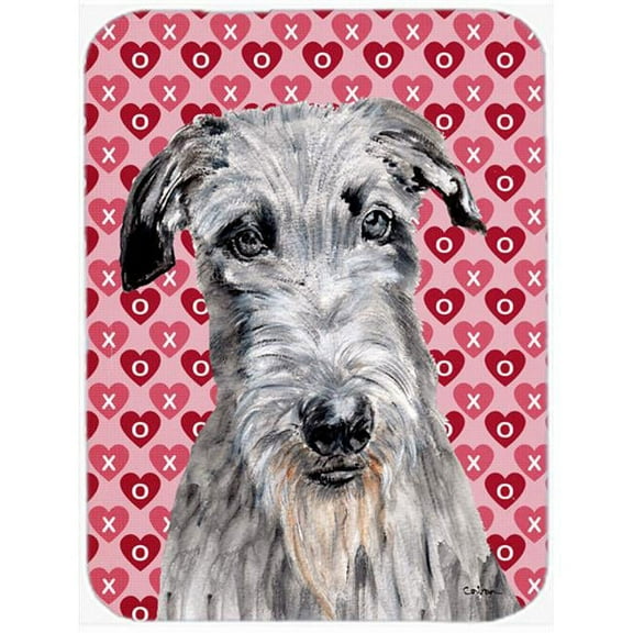Scottish Deerhound Hearts And Love Mouse Pad, Hot Pad Or Trivet, 7.75 x 9.25 In.