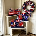 thumbnail image 4 of Nkmbld 3 Pcs 4th of July Table Wooden Ornaments Patriotic Tiered Tray Decor Farmhouse Wooden Block Signs for Tabletop Decor Home Kitchen Office Desk Shelf, 4 of 8