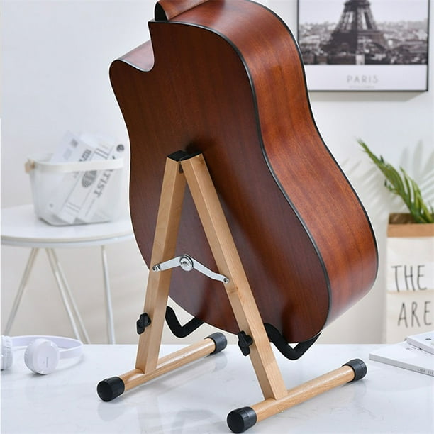 Donner Soporte De Guitarra De Madera De Acacia – A-Macro Plegable, Universal Para Guitarra Eléctrica, Acústica, Bajo Y Banjo