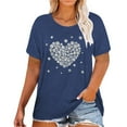 thumbnail image 2 of CAMERIARI Flower Short Sleeve Round Neckline Tshirts Shirts for Women, Size XL-4XL, Big&Tall, White, Women Casual Top Shirt Short Sleeve Printed T Shirt Round Neck Loose Soft Top, 2 of 4