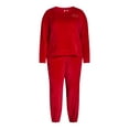 thumbnail image 3 of Joyspun Women’s and Women’s Plus Crew Neck Plush Pajama Set, Sizes XS-3XL, 3 of 3