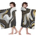thumbnail image 4 of Black Marble Gold Wave Pattern Hooded Bath Towel，50"x30" for Ages 3 To 12 Kids, Quick Dry Lightweight Soft Microfiber Hood Beach Towel Cover Up for Kids, 4 of 7