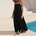 thumbnail image 5 of Sngxgn Women's Full Slip for Under Dresses Sexy Long Sleeveless Dress(Black,M), 5 of 6
