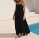 thumbnail image 3 of Vestido largo con tirantes finos para mujer - Pareo estampado para la playa - Vestido camisero holgado de poliéster - Ropa informal de verano, 3 of 4