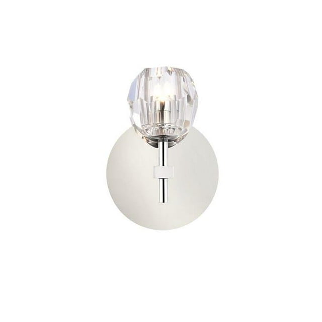 Elegant Lighting Eren Modern Wall Sconce Chrome Clear Crystal 1 Light G9