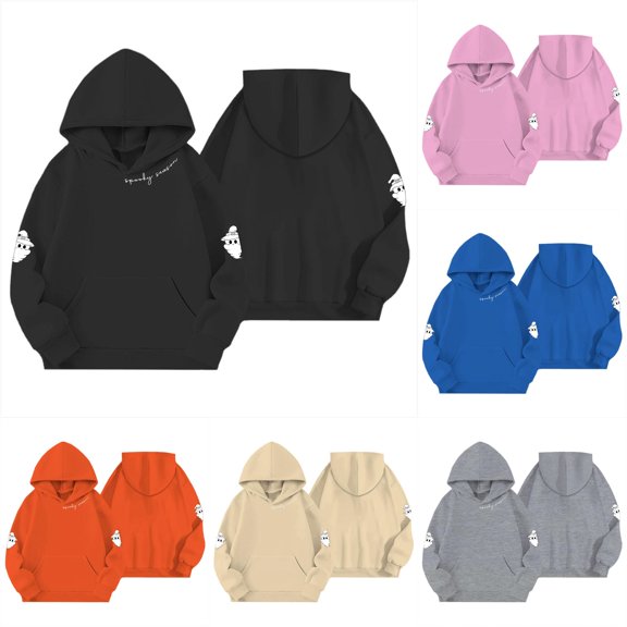 Vividxx Hoodies For Girls Halloween Ghost Printed Hooded Sweatshirt Kids Long Sleeve Casual Hoodie For Toddler Youth Warm Fall Winter Clothes Classic 2-3 Years